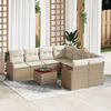 vidaXL Conjunto de sof&aacute; de jard&iacute;n 9 pcs Beige y blanco