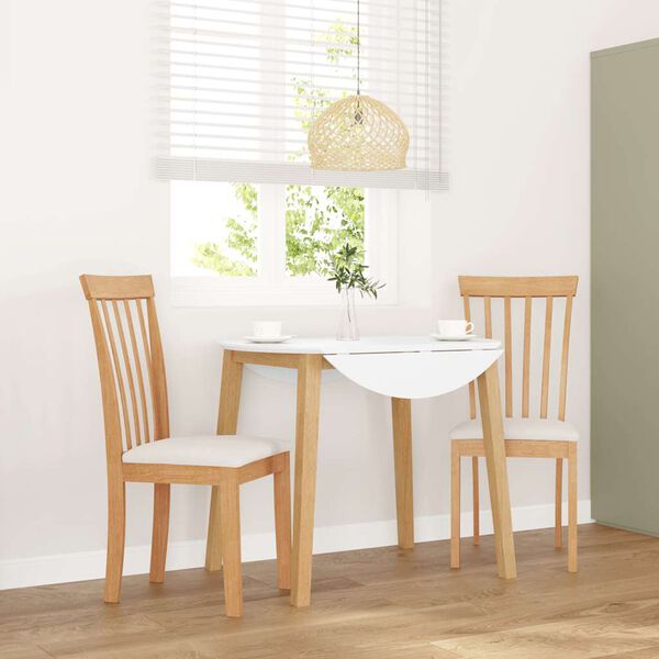 vidaXL Sillas de comedor con cojines 2uds madera maciza natural caucho