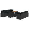vidaXL Conjunto de sof&aacute;s de jard&iacute;n 11 uds. Negro rat&aacute;n sint&eacute;tico