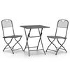 vidaXL Set de comedor de jard&iacute;n 3 pzas malla metal expandido antracita