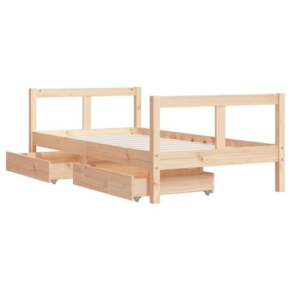vidaXL Estructura de cama infantil con cajones madera de pino 80x160cm