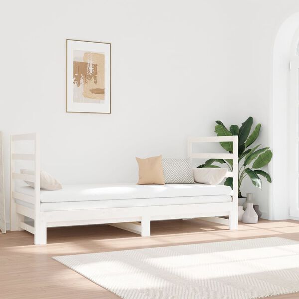 vidaXL Sof&aacute; cama extra&iacute;ble sin colch&oacute;n blanco 2x(90x190) cm