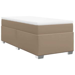vidaXL Cama box spring con colch&oacute;n cuero sint&eacute;tico capuchino 90x200 cm