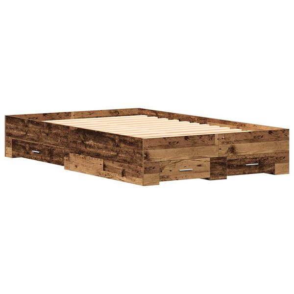 vidaXL Estructura de cama con caj&oacute;n Madera Vieja 120 x 200 cm