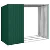 vidaXL Cobertizo jard&iacute;n de le&ntilde;a acero galvanizado verde 245x98x159 cm