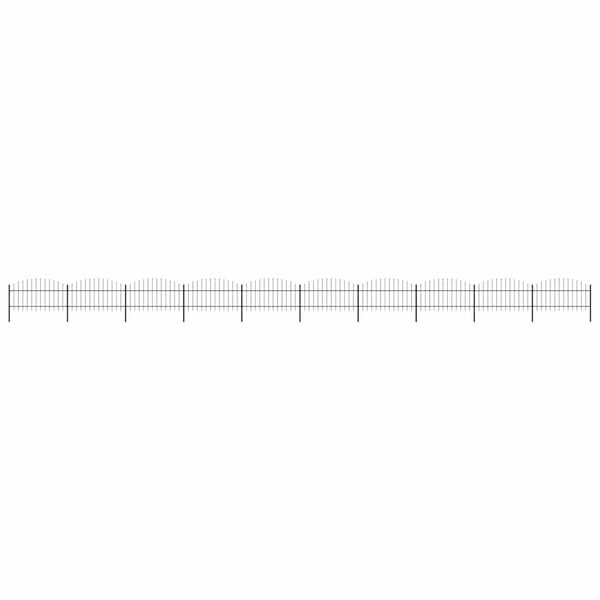 vidaXL Valla de jard&iacute;n con punta de lanza de acero 1781,5x125 cm negra