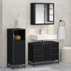 vidaXL Juego de muebles de ba&ntilde;o 3 pcs Roble Negro Madera de ingenier&iacute;a