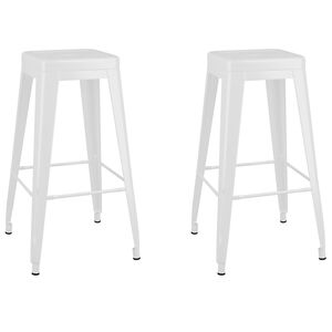 vidaXL Taburetes de bar apilables 2 unidades de metal blanco