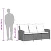 vidaXL Sof&aacute; jard&iacute;n de 3 plazas con coj&iacute;n y mesa gris rat&aacute;n sint&eacute;tico
