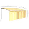 vidaXL Toldo retr&aacute;ctil manual con persiana amarillo y blanco 3x2,5 m