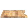 vidaXL Tablero de escritorio con curva madera mango rugosa 80x60x2,5cm