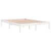 vidaXL Estructura de cama sin colch&oacute;n madera maciza blanco 200x200 cm