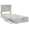 vidaXL Cama con almacenamiento con cabecera Gris Concreto 90 x 200 cm