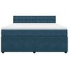 vidaXL Cama box spring con colch&oacute;n terciopelo azul 180x200 cm