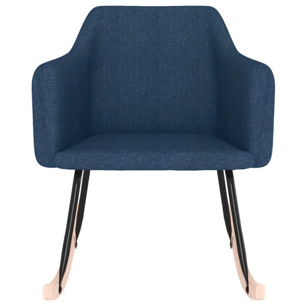 vidaXL Silla mecedora de tela azul