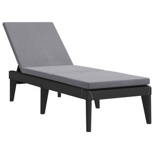 vidaXL Tumbona con coj&iacute;n PP gris antracita 186x60x29 cm