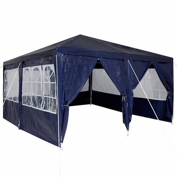 vidaXL Carpa de Fiesta Azul y Blanco 400 x 400 x 266 cm