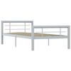 vidaXL Estructura de cama sin colchón metal gris y blanco 100x200 cm