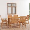 vidaXL Juego de comedor para jard&iacute;n 7 piezas madera maciza de acacia