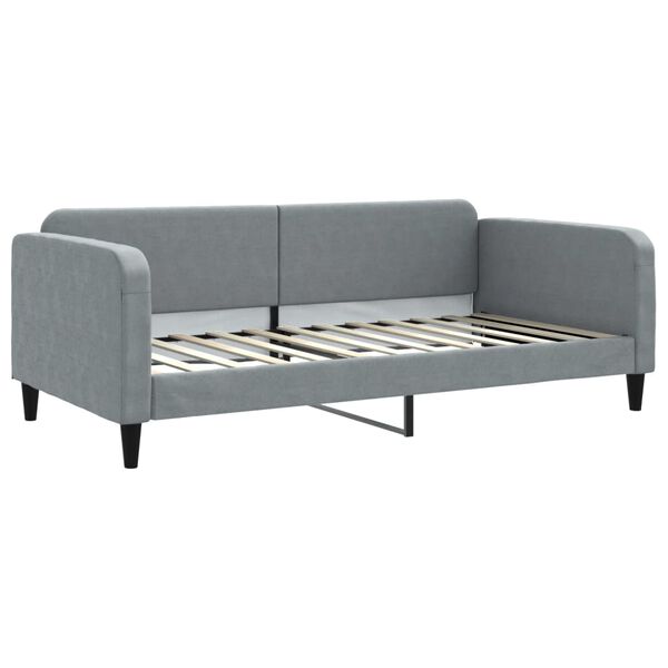vidaXL Sof&aacute; cama sin colch&oacute;n tela gris claro 100x200 cm
