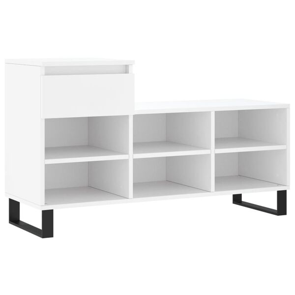 vidaXL Mueble zapatero madera contrachapada blanco 102x36x60 cm