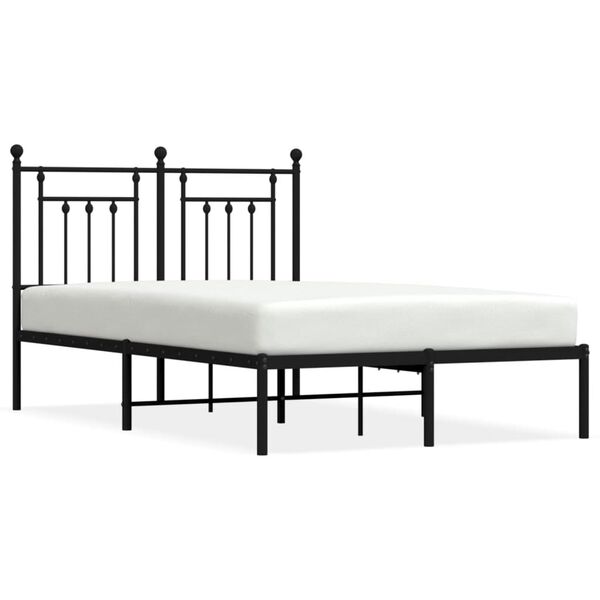 vidaXL Estructura cama sin colch&oacute;n con cabecero metal negro 120x190 cm