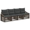 vidaXL Conjunto de sof&aacute;s de jard&iacute;n 4 uds. Gris rat&aacute;n sint&eacute;tico