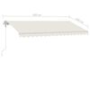 vidaXL Toldo autom&aacute;tico con LED y sensor de viento crema 450x350 cm