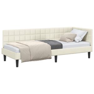 vidaXL Estructura de cama en esquina Crema 80 cm x 200 cm Terciopelo