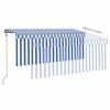 vidaXL Toldo automático retráctil con persiana azul y blanco 3x2,5m