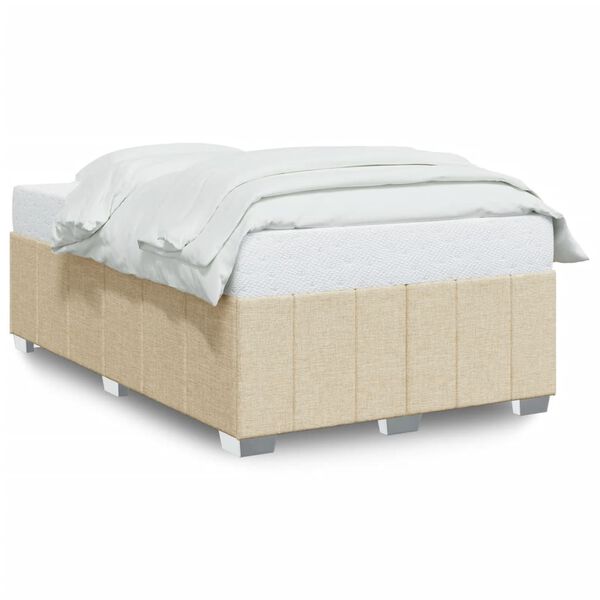 vidaXL Estructura de cama sin colch&oacute;n tela crema 120x200 cm