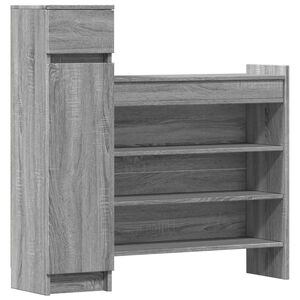 vidaXL Zapatero madera de ingenier&iacute;a gris Sonoma 100,5x28x100 cm