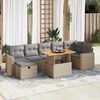 vidaXL Set sof&aacute;s jard&iacute;n y cojines 5 pzas rat&aacute;n sint&eacute;tico acacia beige