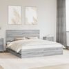 vidaXL Estructura de cama Gris Sonoma 200 x 200 cm Madera Ingenieril