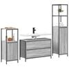 vidaXL Juego de muebles de ba&ntilde;o 3 pcs Gris Sonoma Madera de ingenier&iacute;a