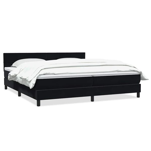 vidaXL Cama box spring con colch&oacute;n terciopelo negro 180x210 cm