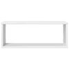 vidaXL Estante cubo pared 4 uds contrachapado blanco brillo 60x15x23cm