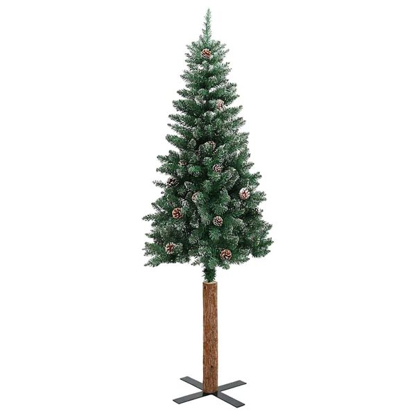 vidaXL Árbol de Navidad Delgado con 150 LED con soporte Verde 150 cm