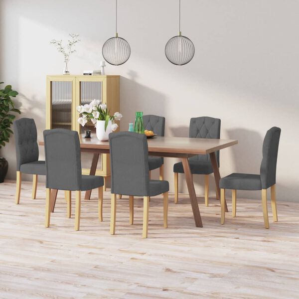 vidaXL Sillas de comedor 6 unidades tela gris oscura