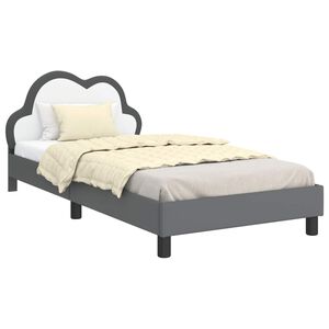 vidaXL Estructura de cama con cabecera Gris Claro 80 x 200 cm PU