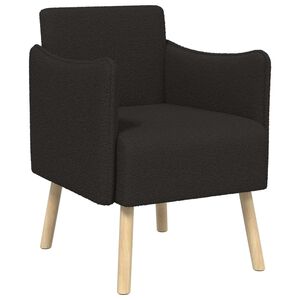 vidaXL Sill&oacute;n decorativo Negro Boucl&eacute;