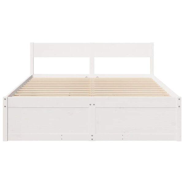 vidaXL Estructura de cama sin colchón madera de pino blanca 150x200 cm