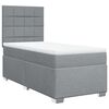 vidaXL Cama box spring con colch&oacute;n tela gris claro 90x200 cm
