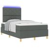 vidaXL Cama Box Spring LED con colch&oacute;n Gris oscuro 120 x 190 cm tela