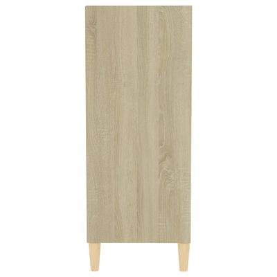 vidaXL Aparador madera contrachapada blanco y roble Sonoma 57x35x90 cm