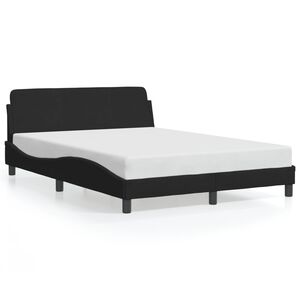 vidaXL Estructura de cama Dover terciopelo negro 140x200 cm