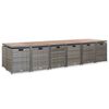 vidaXL Set de comedor de jard&iacute;n 17 pzas y cojines rat&aacute;n sint&eacute;tico gris