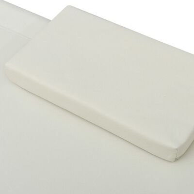 vidaXL Tumbona de exterior con dosel y almohada blanco crema