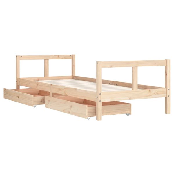 vidaXL Estructura de cama para ni&ntilde;os con cajones madera pino 80x200 cm