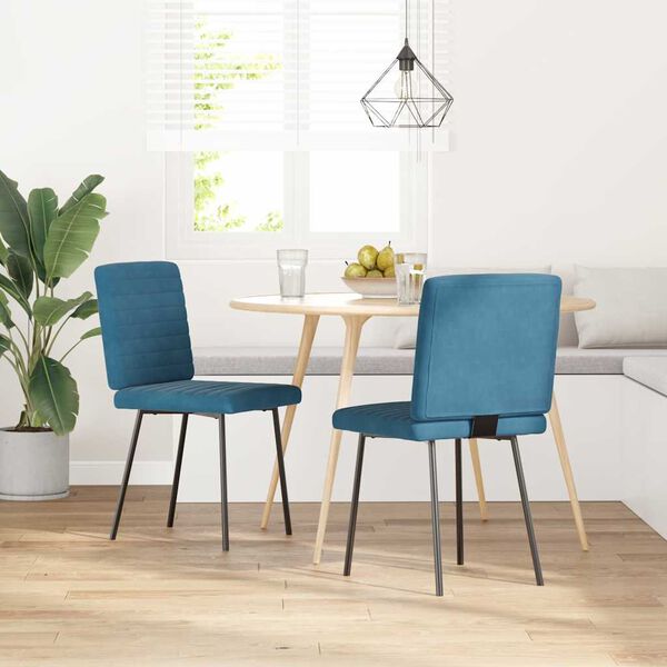 vidaXL Sillas de comedor 2 unidades terciopelo azul